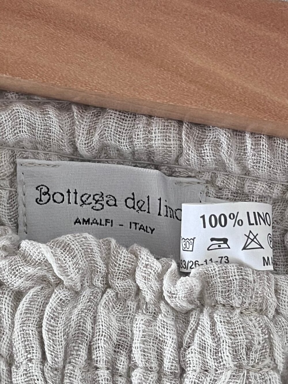 NEW! Italian 100% Linen BOGETTA DI LINO Striped Ivory Wide Leg Beach Pants XS - Picture 14 of 16